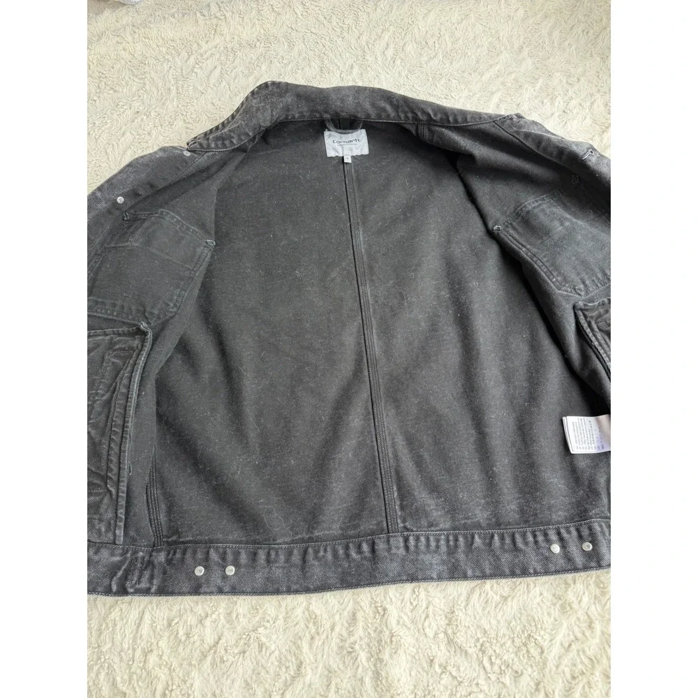 Carhartt WIP Stetson Jacket Black Denim Coat Organic Cotton Work in Progress S